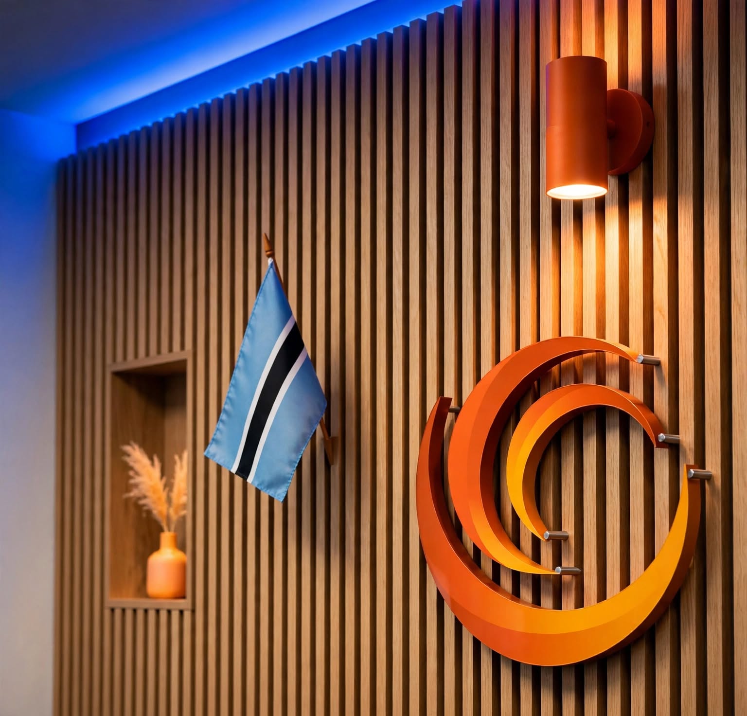 The Arc emblem on the office wall